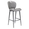 Modern Home 43.75" Gray and Black Vintage Upholstered Bar Chair